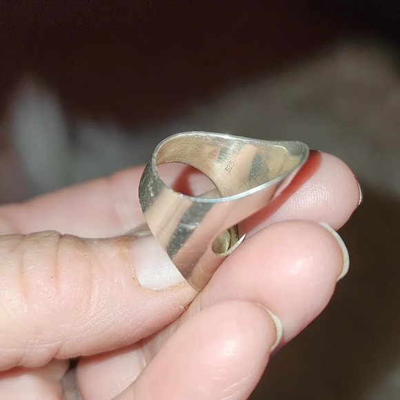 Vintage Abstract heart sterling ring 6.5- 6.75 - Picture 4 of 7